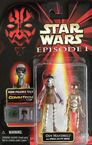 Star Wars Episode 1 Ody Mandrell With Otoga 222 Pit Droid Action Figure  With Comm Talk Chip