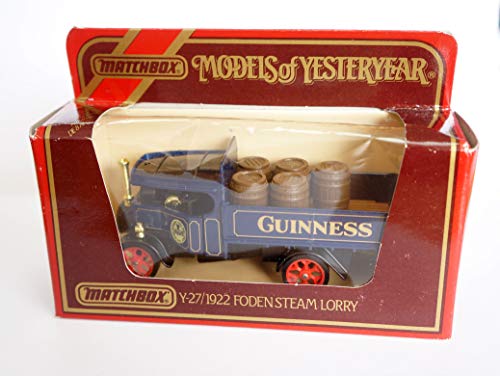 Models of Yesteryear Y-27/1; 1922 Foden Steam Wagon; Guinness With Barrels  Load, Collectable diecast model in 1:60 scale by Matchbox