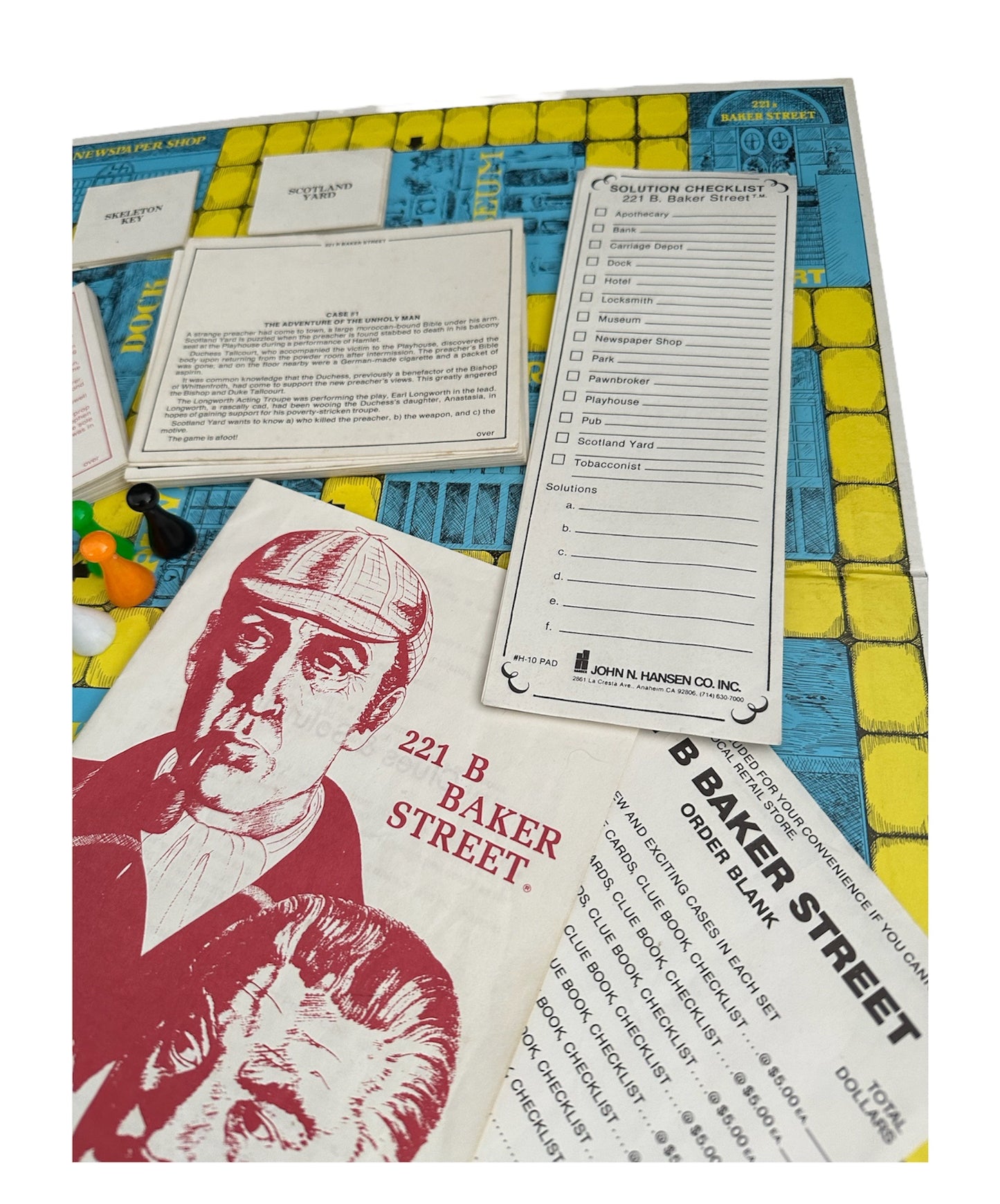 Vintage 1978 221 B Baker Street - Sherlock Holmes The Master Detective Game - Fantastic Condition Complete And In The Original Box