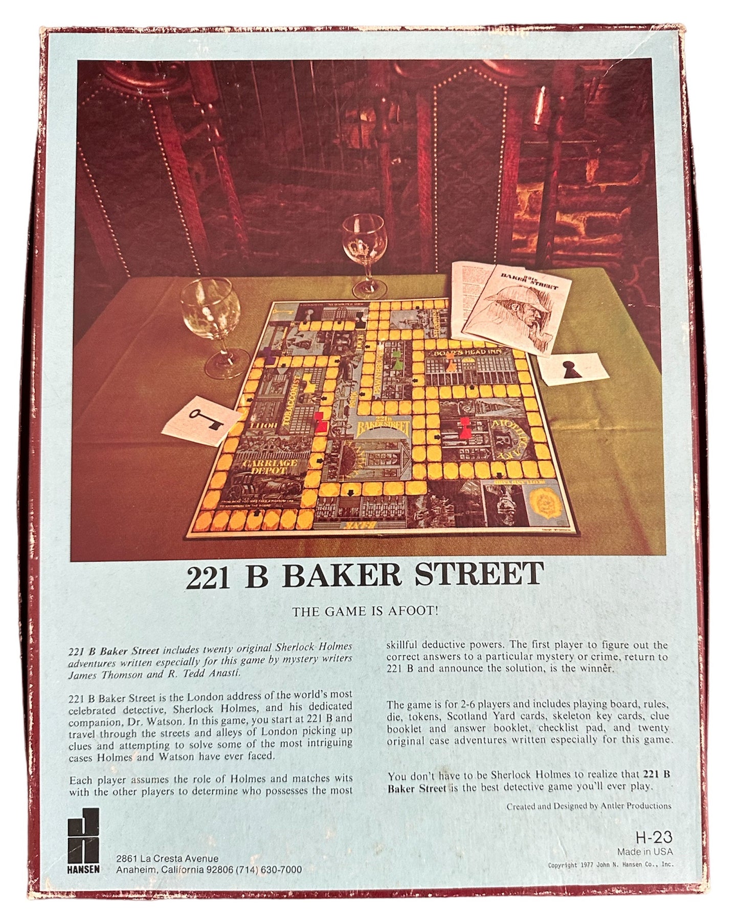 Vintage 1978 221 B Baker Street - Sherlock Holmes The Master Detective Game - Fantastic Condition Complete And In The Original Box