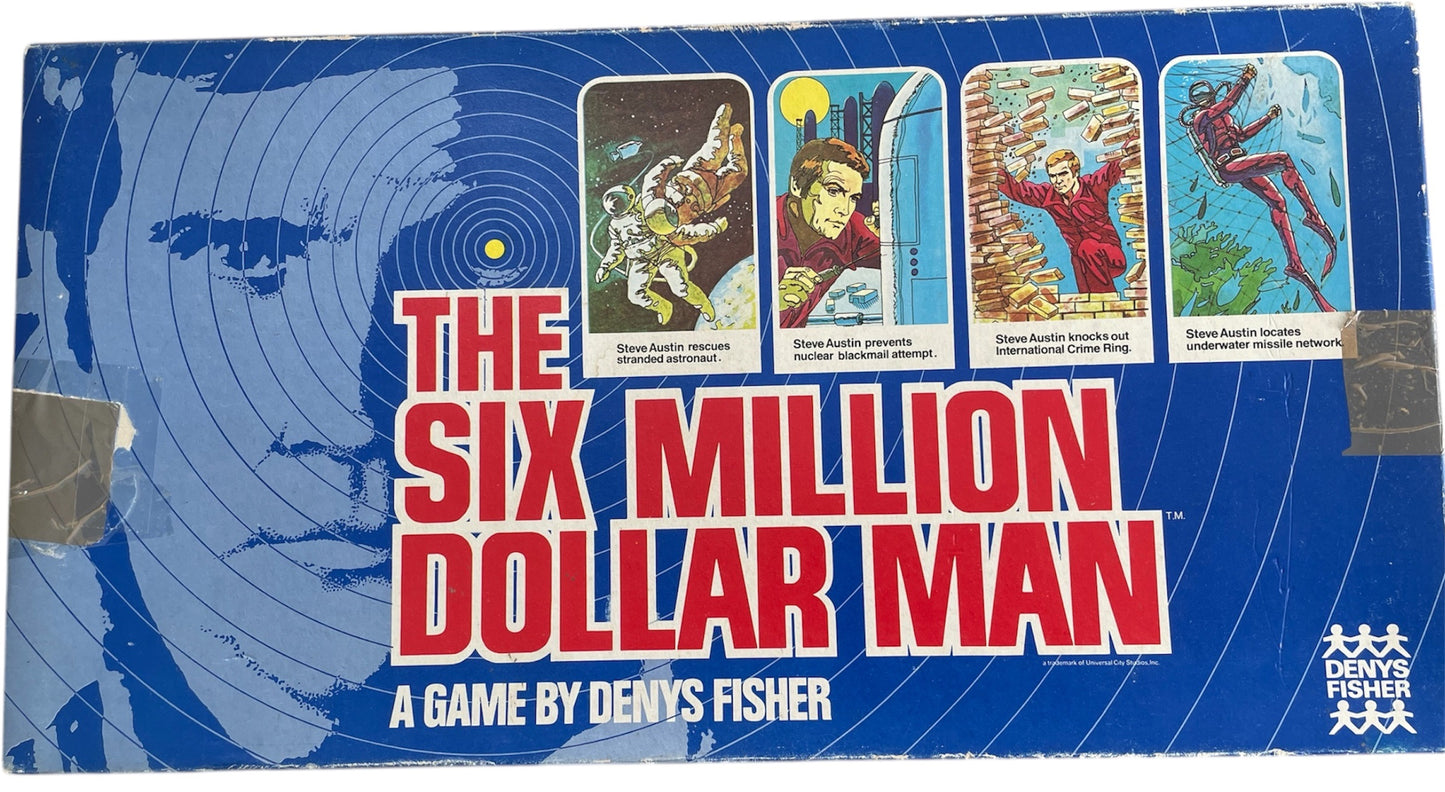 Vintage Denys Fishers 1975 The Six Million Dollar Man Board Game - Fantastic Condition Complete In The Original Box