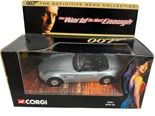 Vintage 2001 Corgi James Bond 007 The World Is Not Enough - The Definitive Bond Collection - Limited Edition BMW Z8 1:36 Scale Die-Cast Model Car Vehicle No. 05001 - Shop Stock Room Find