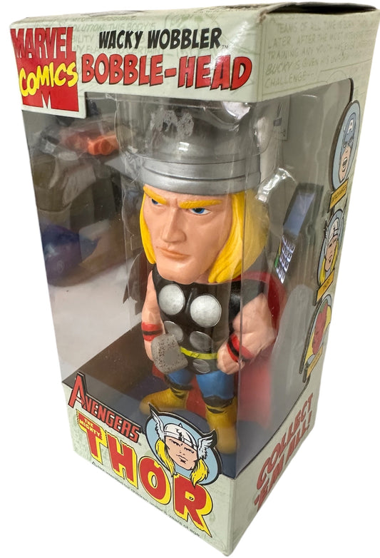 Vintage 2008 Marvel Comics The Mighty Thor Wacky Wobbler Bobble Head Figure - Brand New Factory Sealed Shop Stock Room Find