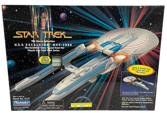 Vintage 1995 Playmates Star Trek The Movie Collection Electronic U.S.S. Excelsior NCC-2000 Replica Model Starship - Factory Sealed Shop Stock Room Find