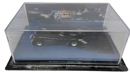 Batman Automobilia - The Definitive Collection Of Batman Vehicles - No. 35 Batman And Robin Movie Die-cast Batmobile In Display Case - Shop Stock Room Find