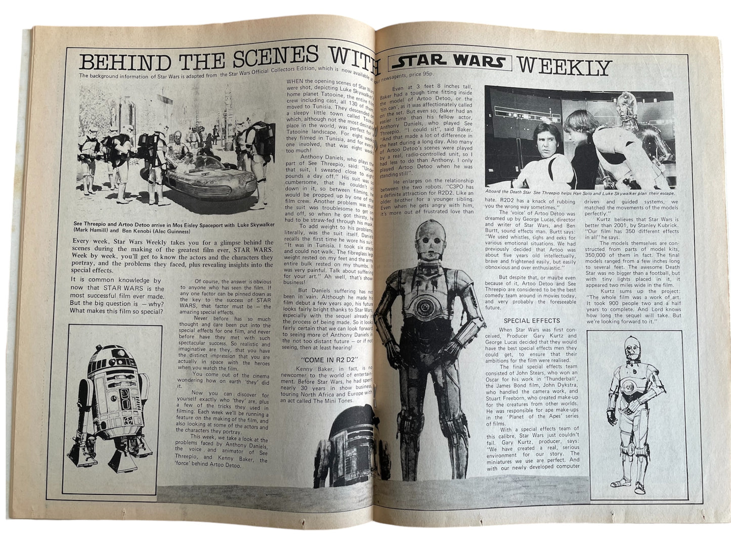 Vintage Star Wars Weekly Comic Issue Number 1 Feb 8th 1978, Valuable First Issue With Free Gift - A Cut Out X-Wing Fighter - Former Shop Stock