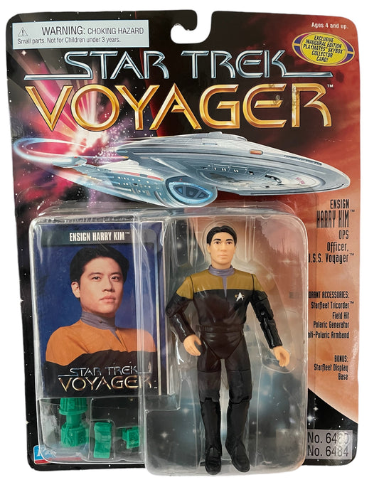 Vintage 1995 Playmates Star Trek Voyager Ops Officer Ensign Harry Kim Action Figure - Brand New Factory Sealed Shop Stock Room Find