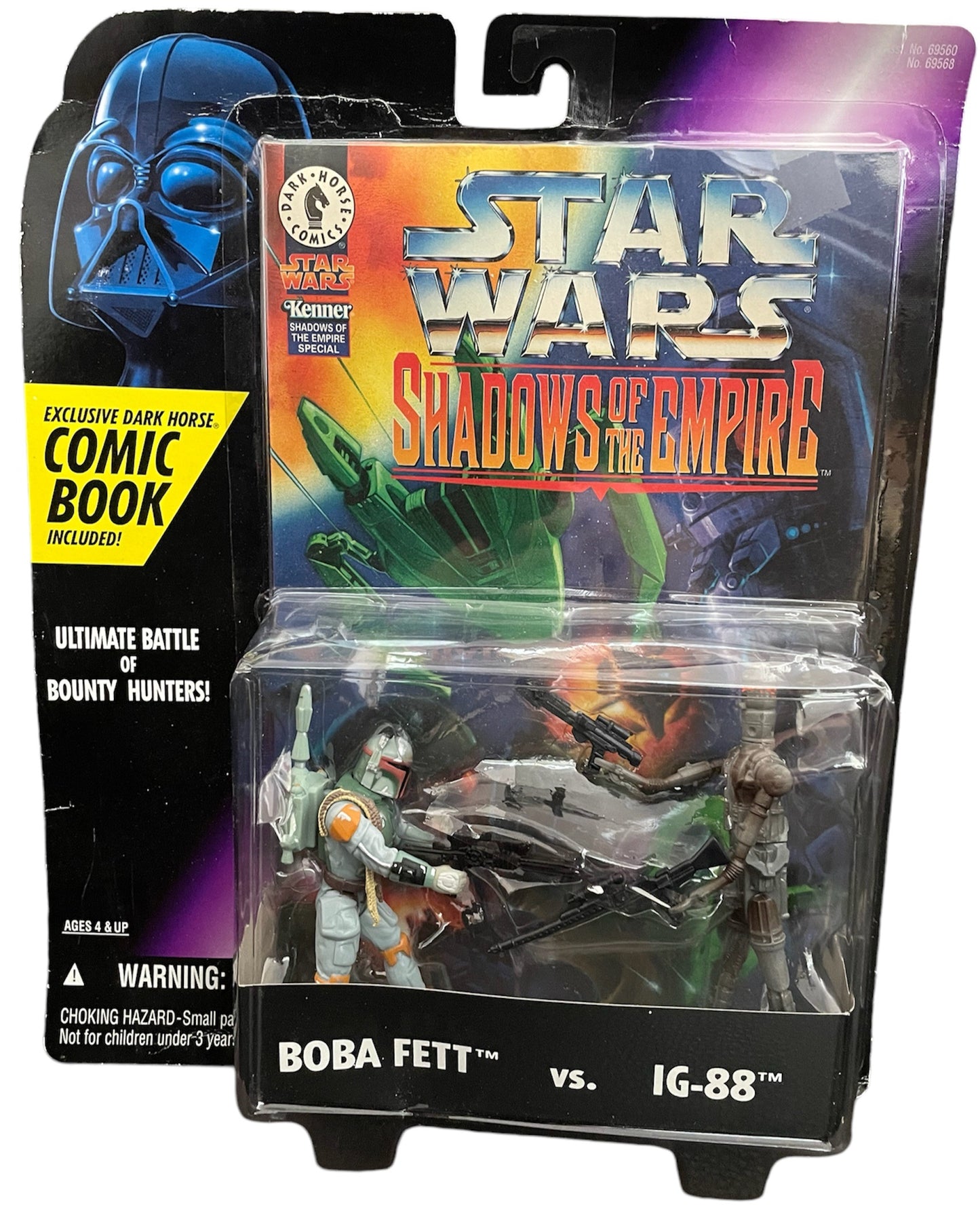 Vintage 1996 Star Wars Shadows Of The Empire - Boba Fett Vs IG-88 Ultimate Battle Of The Bounty Hunters Action Figure And Comic Book Set - Brand New Factory Sealed Shop Stock Room Find