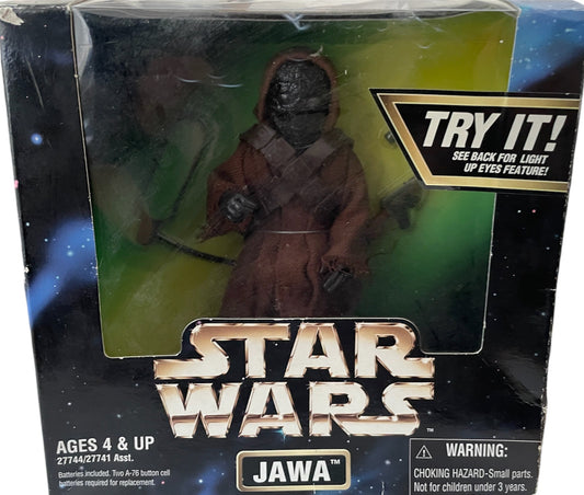 Vintage Kenner 1997 Star Wars The Original Trilogy Action Collection The Jawa 12 Inch Scale Fully Poseable Action Figure With Light Up Eyes, Authentically Styled Outfit and Accessories - Factory Sealed Shop Stock Room Find.