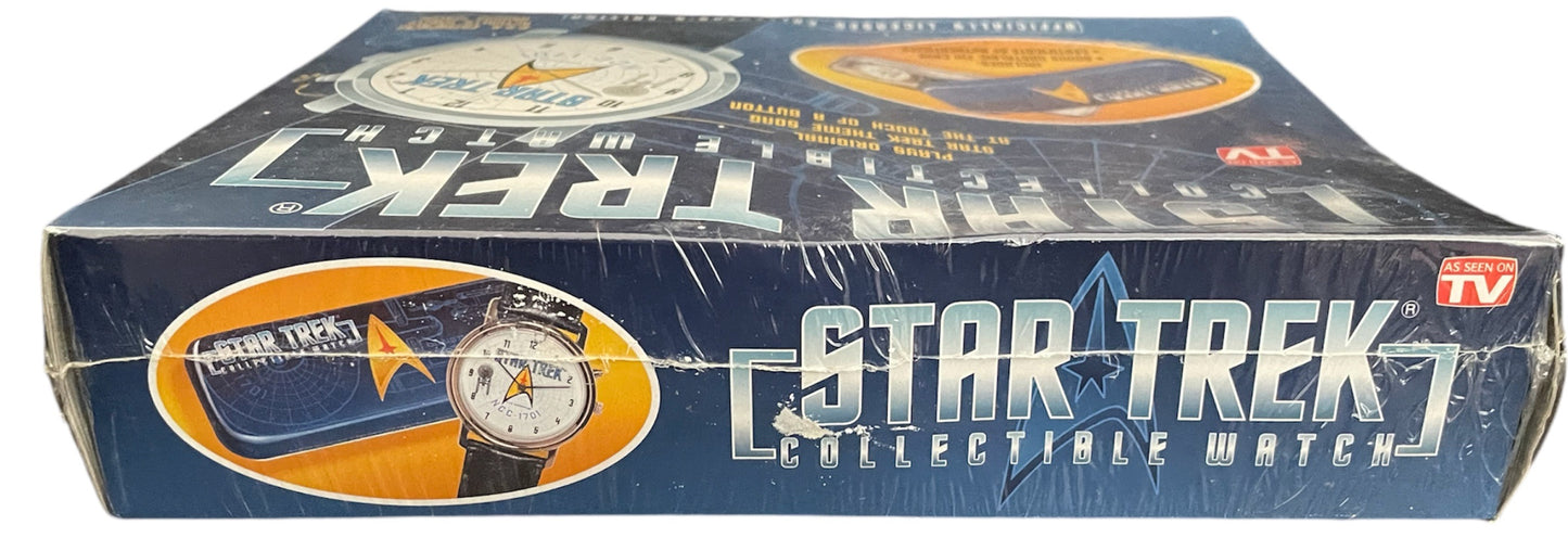 Vintage Valuecenter 1996 Star Trek The Original Series USS Enterprise Star Ship Collectable Analogue Wrist Watch - Plays Original Theme Tune - Factory Sealed Shop Stock Room Find