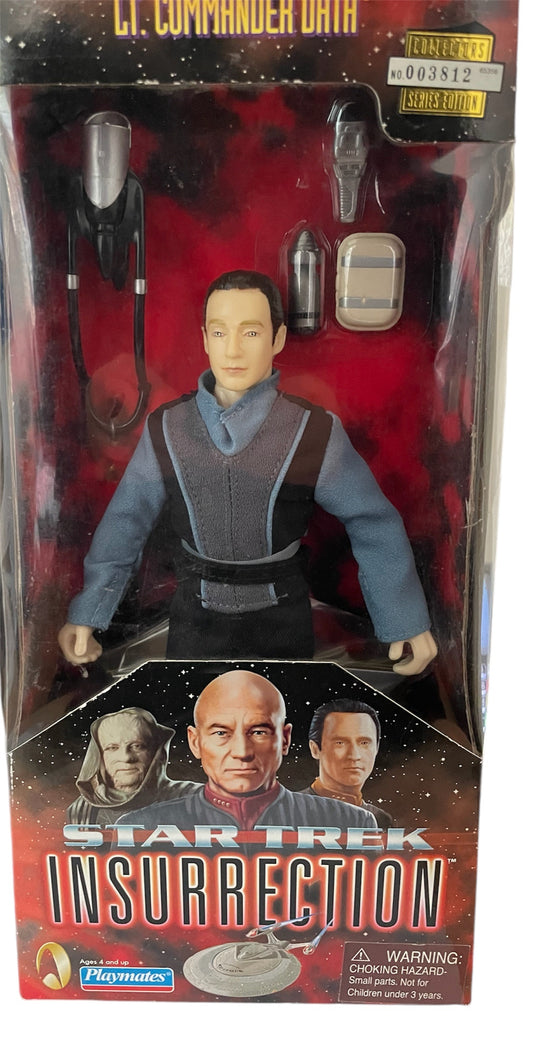 Vintage Playmates 1998 Star Trek The Next Generation Insurrection Lt. Commander Data Collectors Series Edition 9 Inch Action Figure - Brand New Factory Sealed Shop Stock Room Find