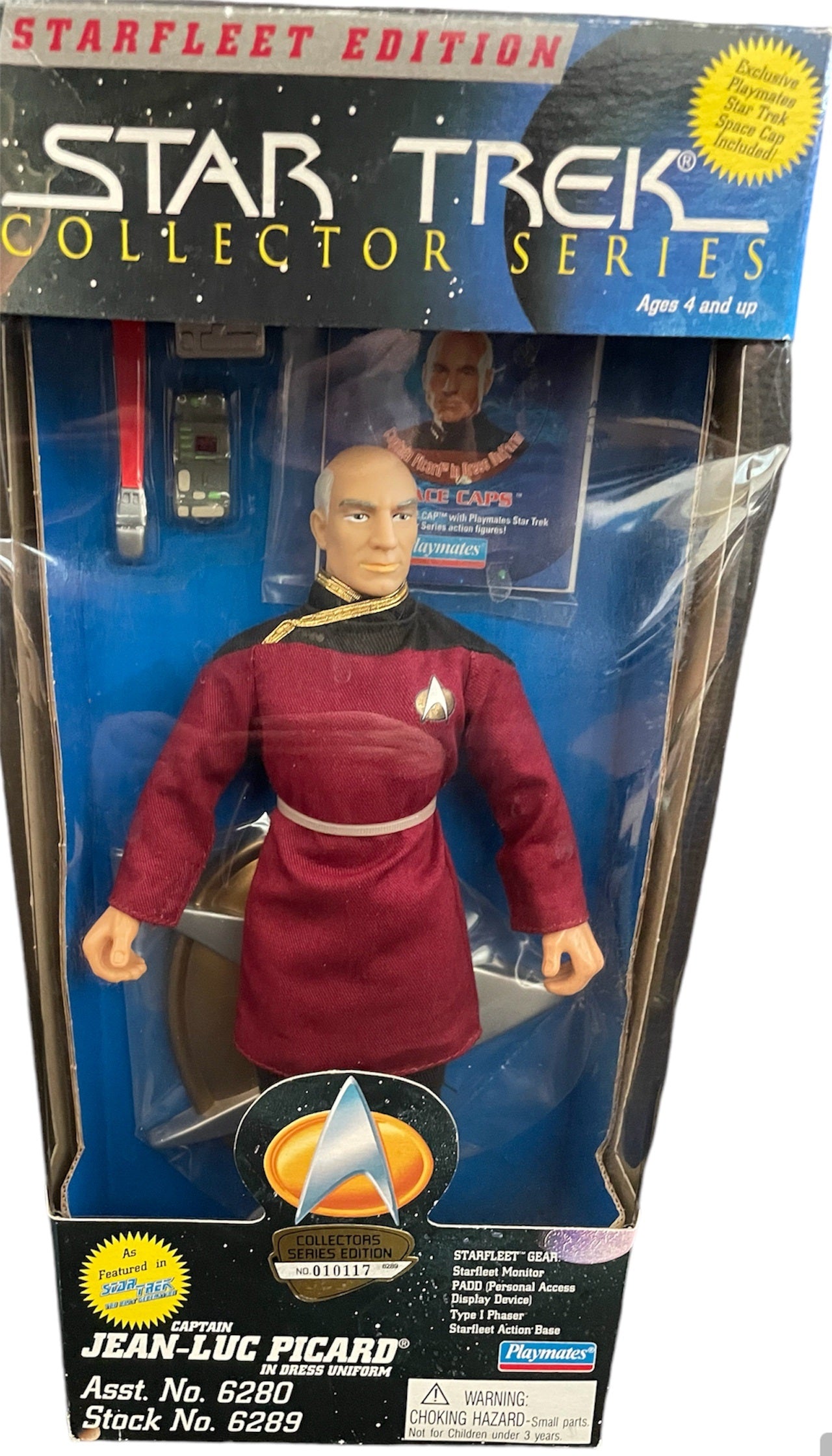 Vintage 1995 Star Trek The Next Generation Starfleet Edition 9 Inch Captain Jean-Luc Picard In Dress Uniform Collector Series Action Figure - Brand New Factory Sealed Shop Stock Room Find