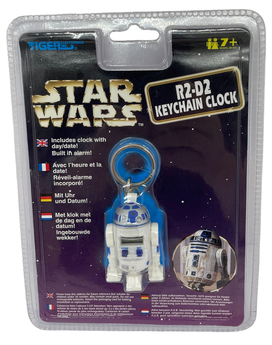 Vintage Tiger 1997 Star Wars Character Artoo-Detoo (R2-D2) KeyChain Clock- Brand New Factory Sealed Shop Stock Room Find