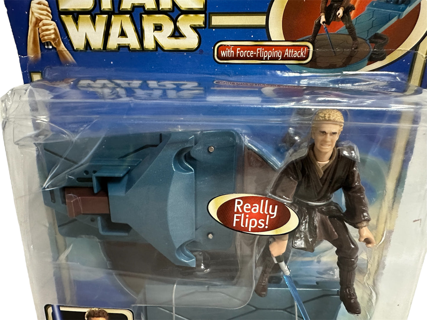 Vintage 2002 Star Wars Episode II Attack Of The Clones Anakin Skywalker Action Figure With Force Flipping Attack - Brand New Factory Sealed Shop Stock Room Find