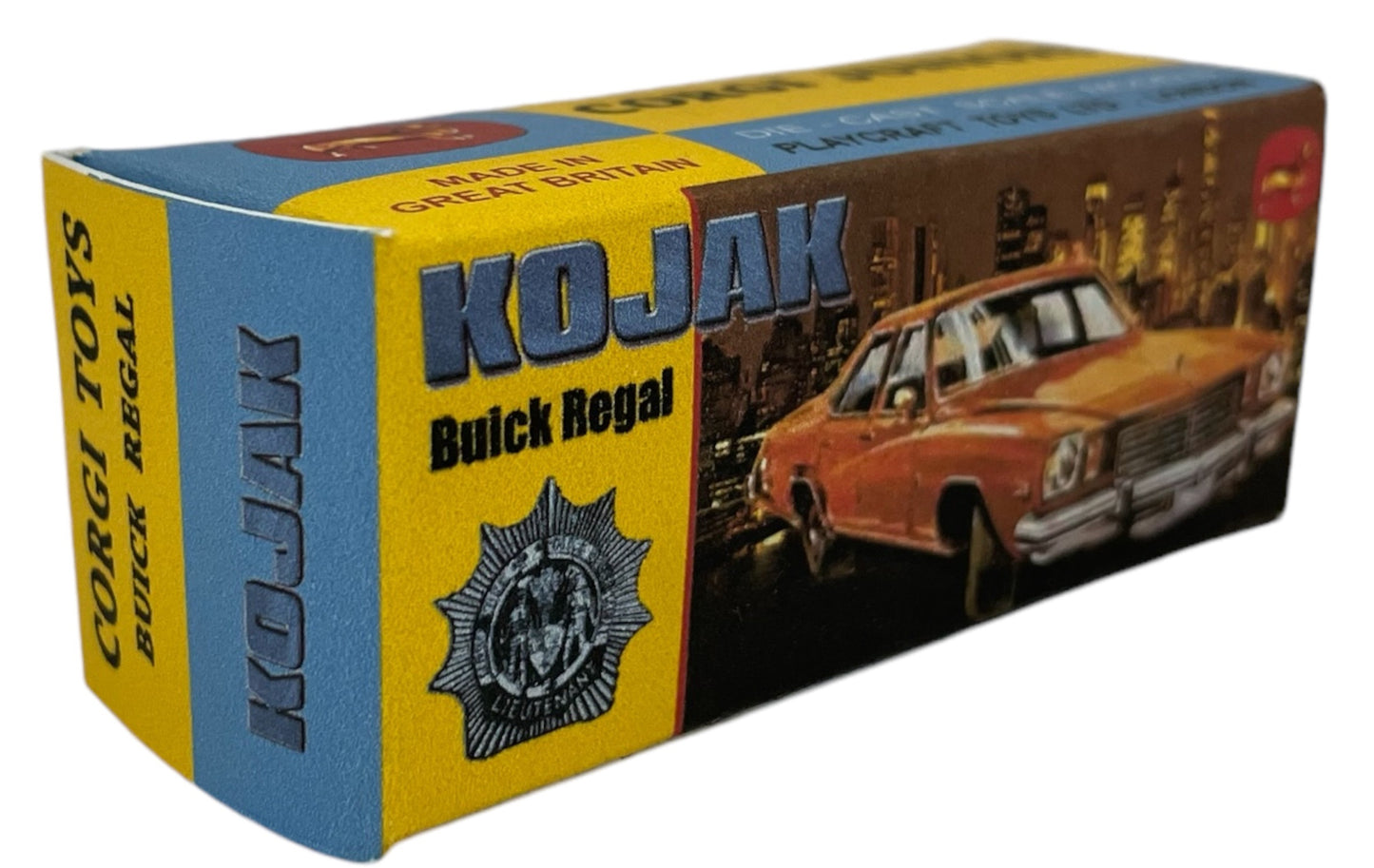 Vintage 1978 Corgi Juniors Kojak's Buick Regal Bronze Diecast Model Car In A High Quality Reproduction Box With Display Plinth