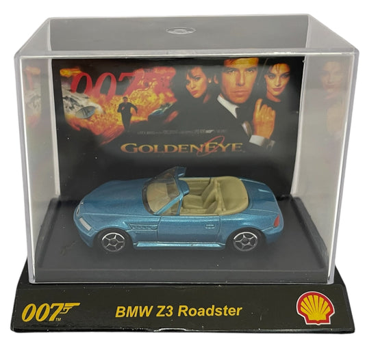 Vintage 2008 Shell James Bond 007 - Golden-Eye - BMW Z3 Roadster 1:64 Scale Die-Cast Model Vehicle With Movie Card Backlot - Factory Sealed Shop Stock Room Find