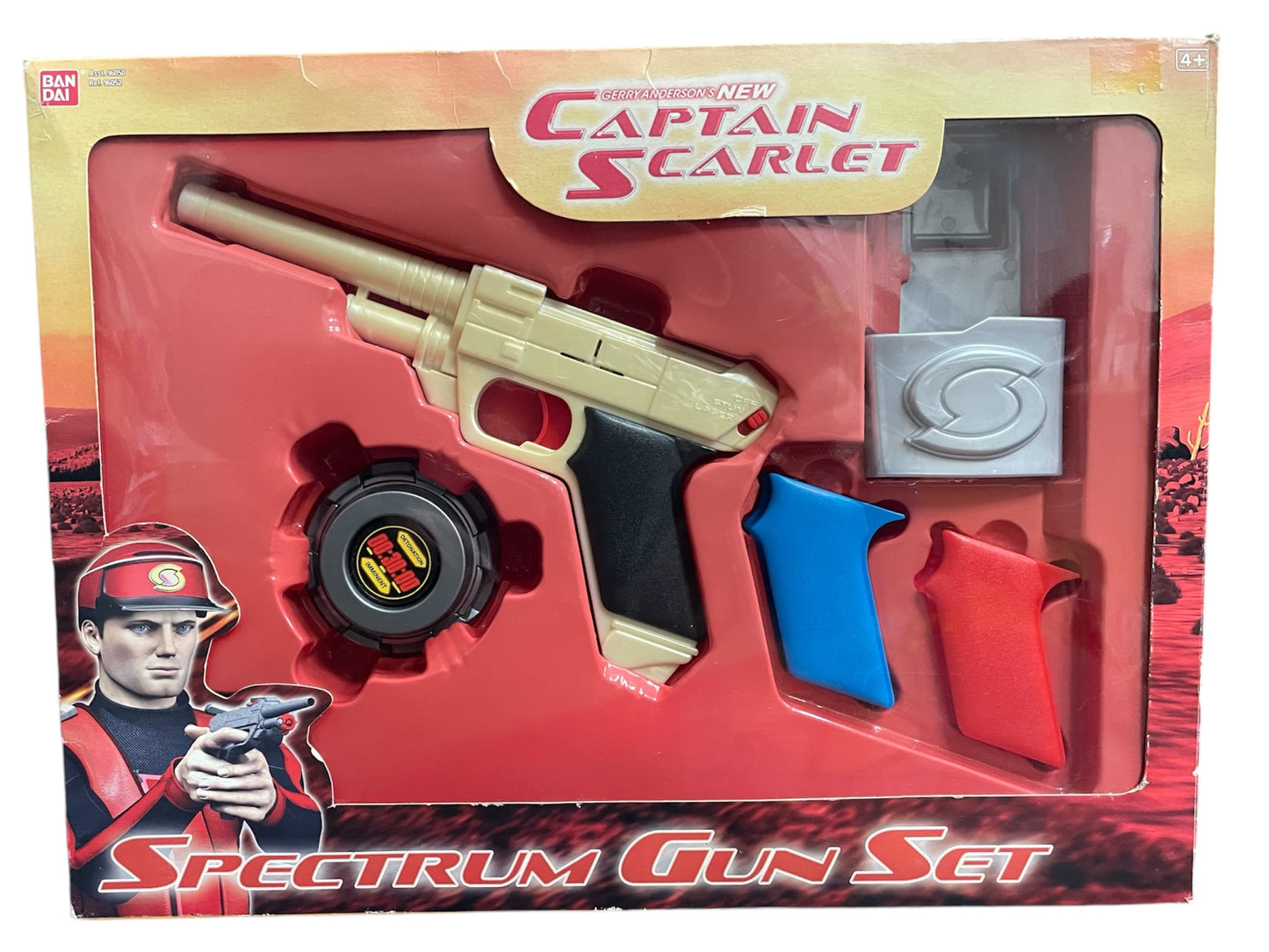 Vintage Bandai 2005 Gerry Andersons New Captain Scarlet Spectrum Gun Set - Complete And Fully Working In The Original Box - Former Shop Display Set