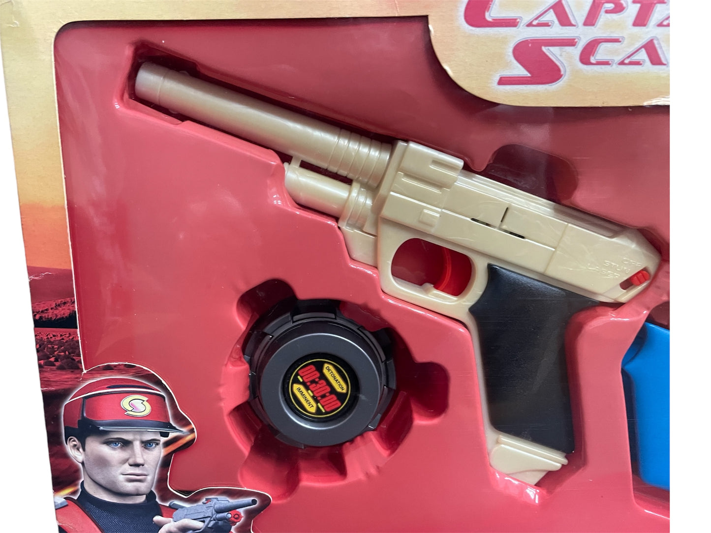 Vintage Bandai 2005 Gerry Andersons New Captain Scarlet Spectrum Gun Set - Complete And Fully Working In The Original Box - Former Shop Display Set