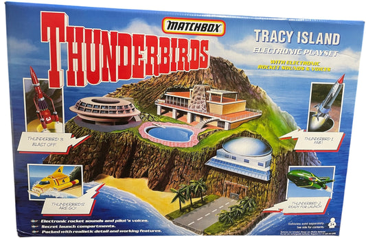 Vintage Matchbox 1992 Gerry Andersons Thunderbirds Electronic Tracy Island With Electronic Rocket Sounds And Voices Playset - Brand New Factory Sealed Shop Stock Room Find