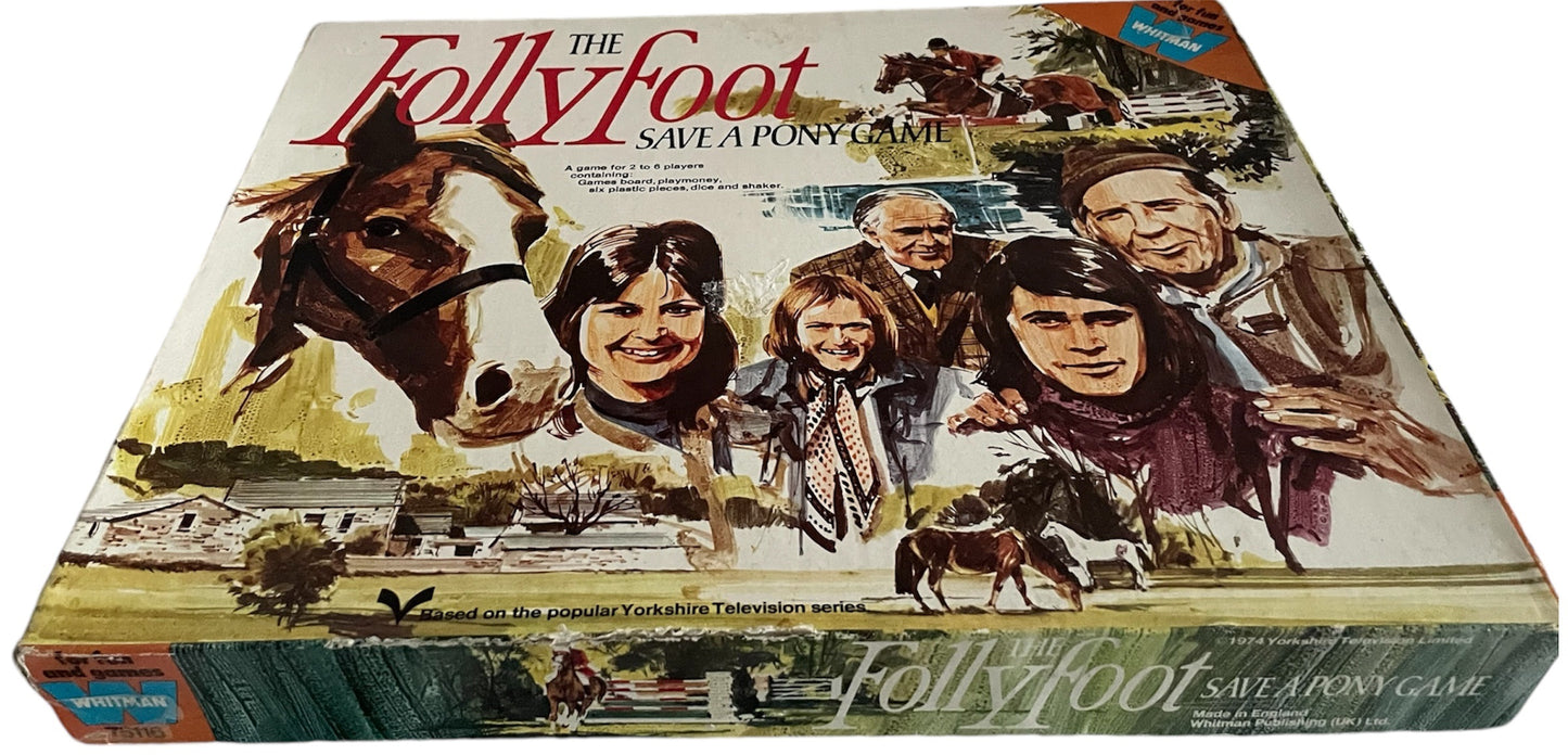 Vintage Whitman 1974 - The Follyfoot Save A Pony Board Game - Based On The Highly Popular Television Program - Very Good Condition and Complete In The Original Box