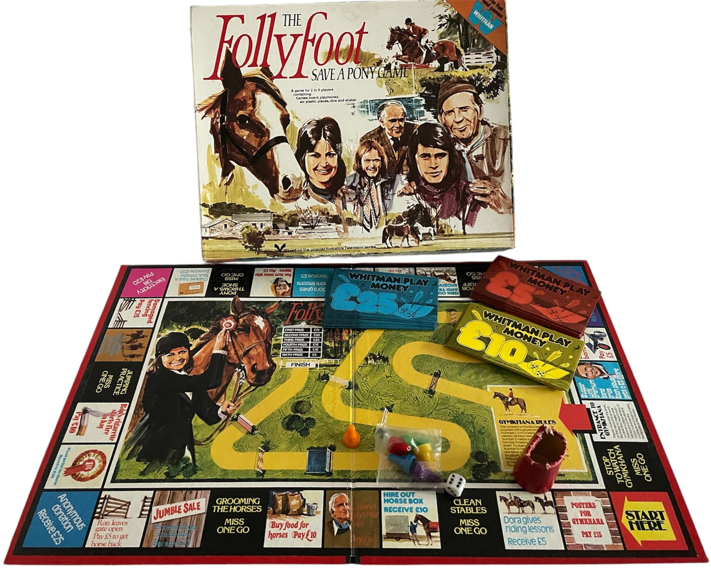 Vintage Whitman 1974 - The Follyfoot Save A Pony Board Game - Based On The Highly Popular Television Program - Very Good Condition and Complete In The Original Box