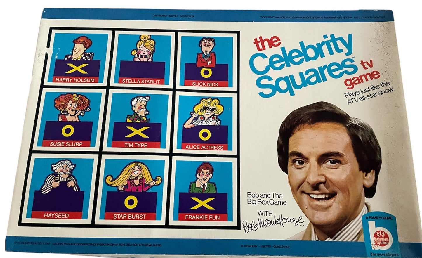 Vintage Buckingham's 1974 - The Celebrity Squares TV Game - Bob And The Big Box Game With Bob Monkhouse - Very Good Condition and Complete In The Original Box