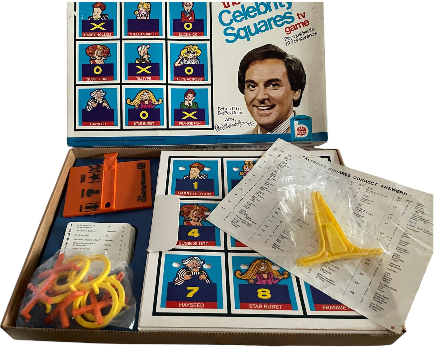 Vintage Buckingham's 1974 - The Celebrity Squares TV Game - Bob And The Big Box Game With Bob Monkhouse - Very Good Condition and Complete In The Original Box