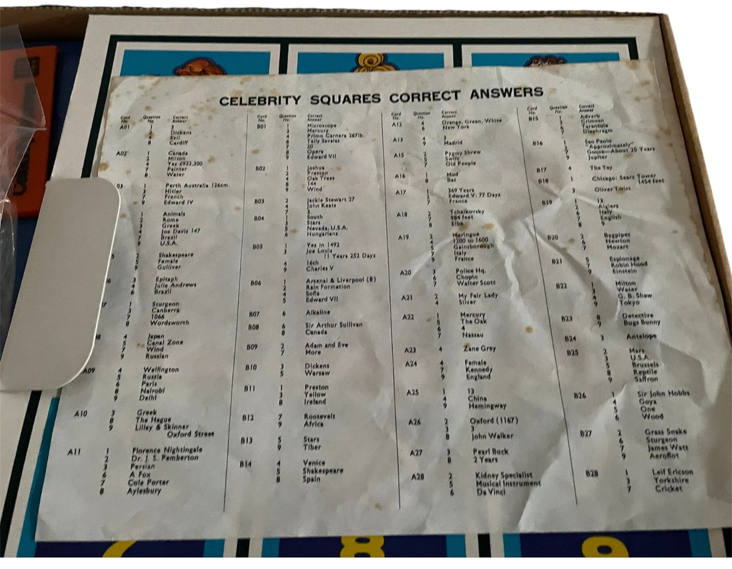 Vintage Buckingham's 1974 - The Celebrity Squares TV Game - Bob And The Big Box Game With Bob Monkhouse - Very Good Condition and Complete In The Original Box