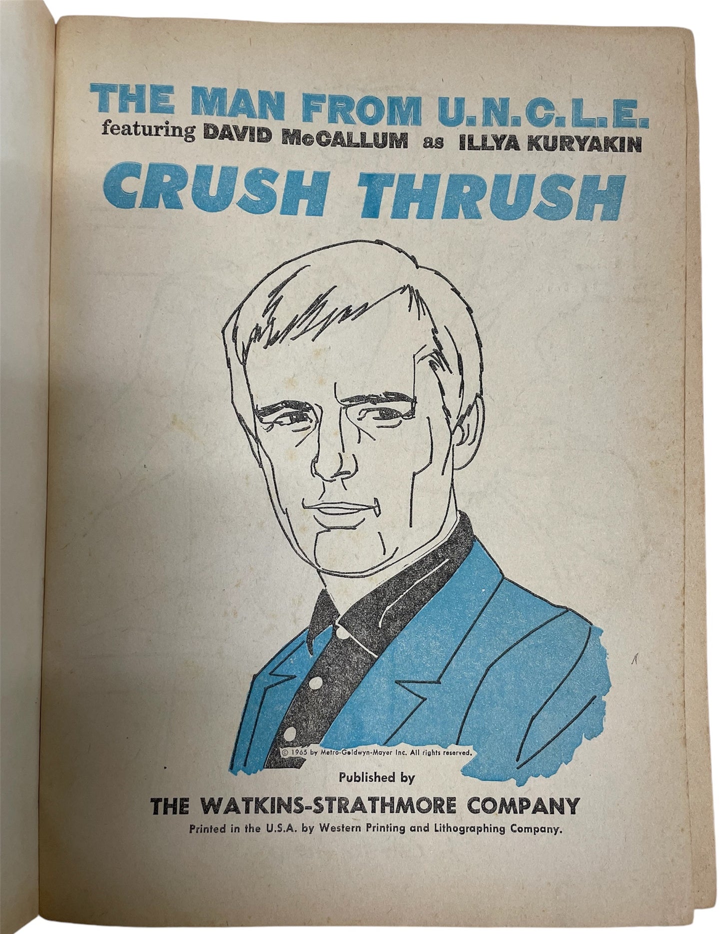 Vintage 1965 Ultra Rare The Man From UNCLE Featuring David McCallum As Illya Kuryakin - Crush Thrush Coloring Book - As Seen In The Hit Television Series - Very Good Unused Condition