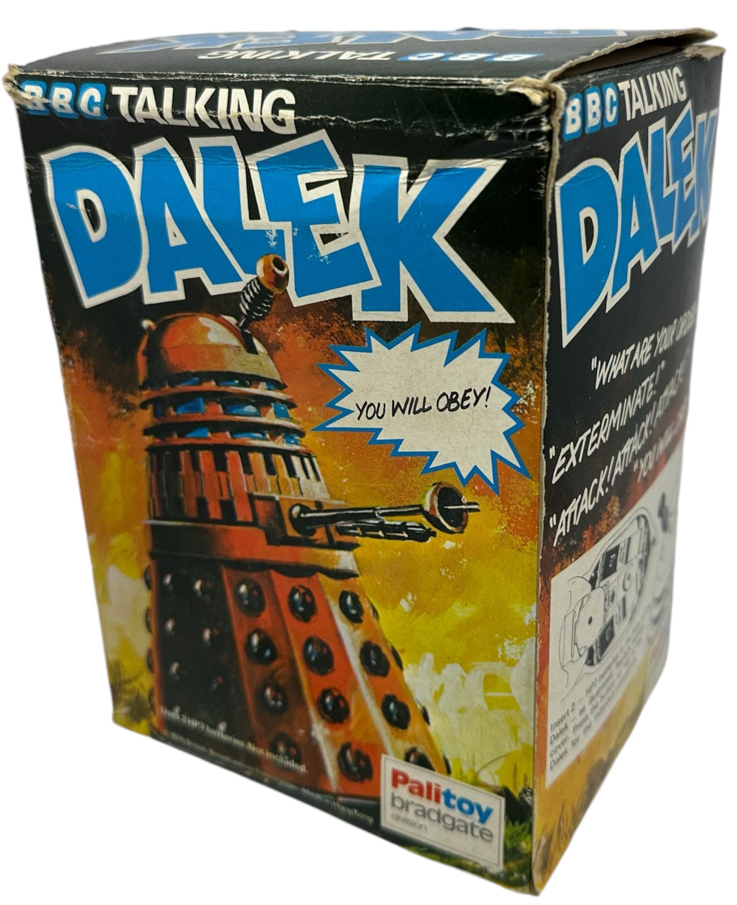 Vintage 1975 Palitoy Doctor Dr Who Talking Dalek Battery Operated Silver And Black Dalek Complete In The Original Box