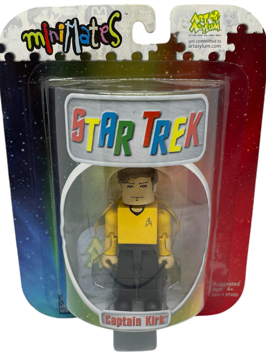 Vintage 2002 Art Asylam/Diamond Select Star Trek The Original Series Minimates Captain Kirk Block Figure - Brand New Factory Sealed Shop Stock Room Find