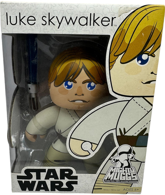 Vintage 2008 Star Wars The Original Trilogy Luke Skywalker Mighty Muggs 6 Inch Vinyl Figure - Brand New Factory Sealed Shop Stock Room Find