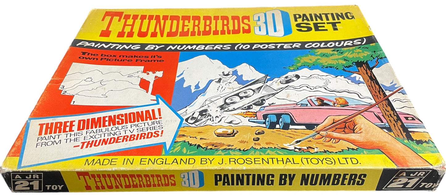 Vintage 1964 Gerry Andersons Thunderbirds JR21 3D Painting Set Number 1 - Virgil And Tin-Tin Foil The Hood By J Rosenthal Toys Ltd - Unused In The Original Box