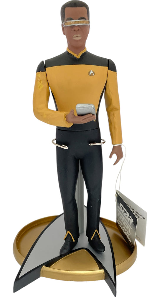 Vintage 1994 Enescos Star Trek The Next Generation 10 Inch Vinyl Lieutenant Commander Geordi LaForge Action Figure Complete With Stand - Brand New Shop Stock Room Find