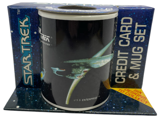 Vintage 1996 Star Trek The Next Generation USS Enterprise NCC-1701D Collectable Credit Card And Ceramic Mug Set - In The Original Box - Shop Stock Room Find