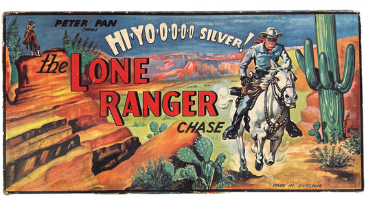 Vintage 1950's Peter Pan Playthings The Lone Ranger Chase Board Game - Very Good Condition !00% Complete In The Original Box