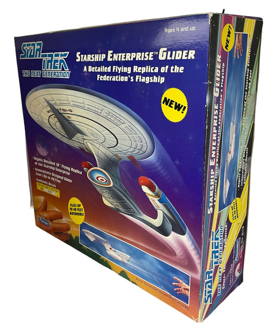 Vintage 1993 Playmates Star Trek The Next Generation Collectors Edition Starship Enterprise Glider - Factory Sealed Shop Stock Room Find