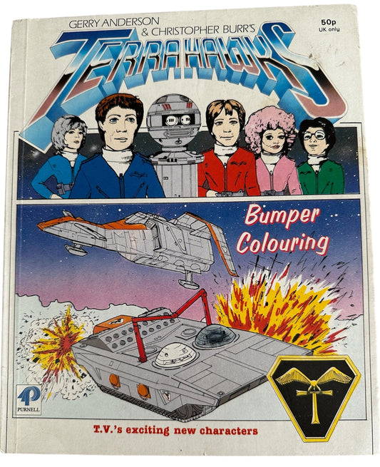 Vintage 1984 Gerry Andersons Terrahawks Bumper Colouring Book No. 2 - Fantastic Condition