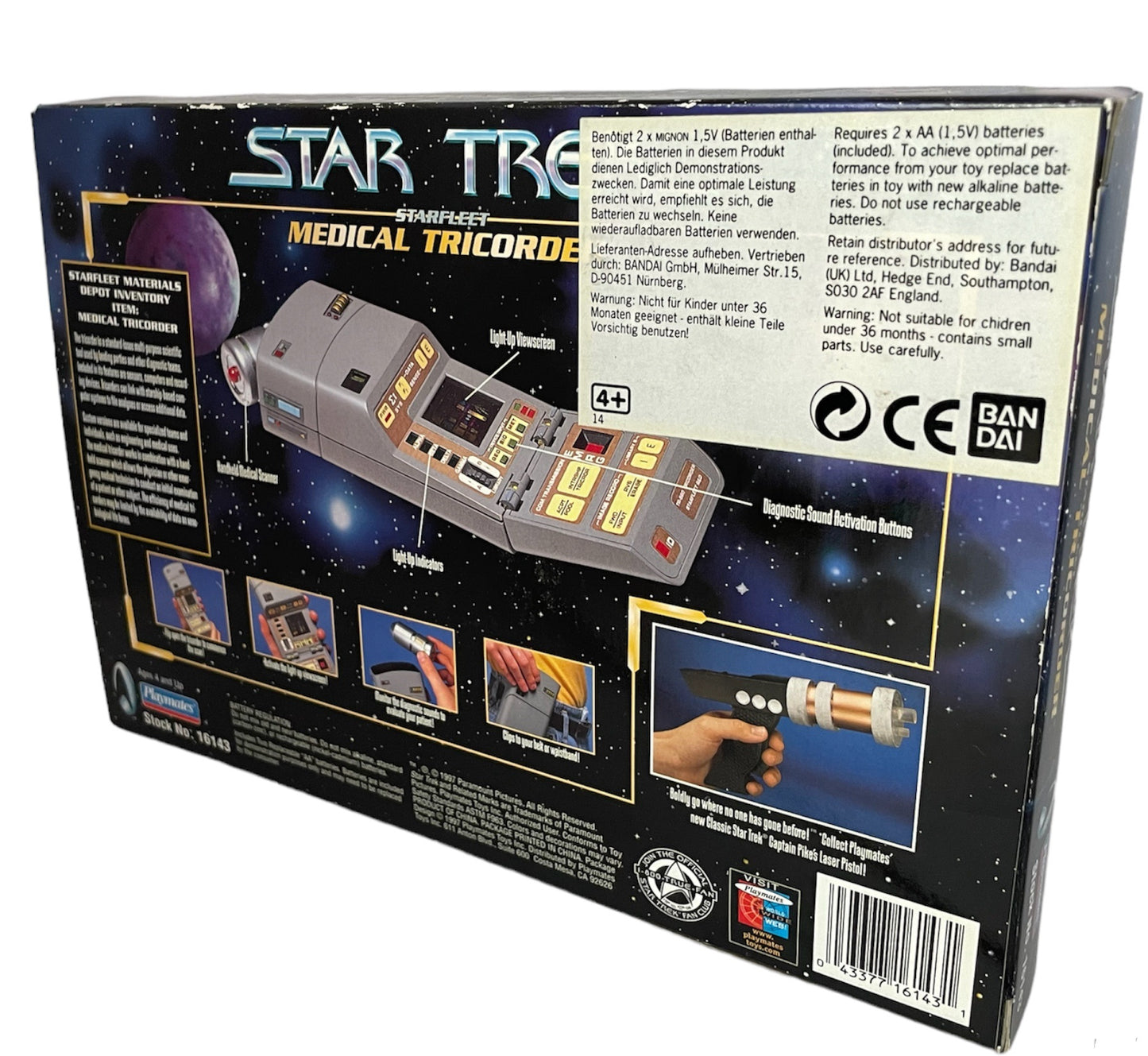 Vintage Playmates 1997 Star Trek Starfleet Electronic Medical Tricorder Collectors Series - Brand New Factory Sealed Shop Stock Room Find