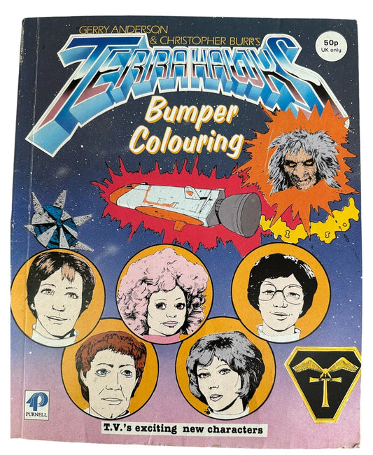 Vintage 1984 Gerry Andersons Terrahawks Bumper Colouring Book - Fantastic Condition