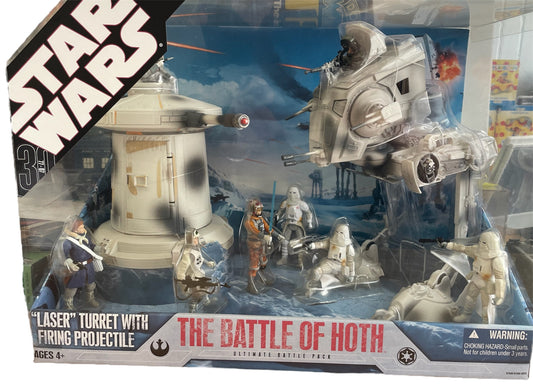 Vintage 2007 Star 30th Anniversary Wars Micro The Battle Of Hoth Ultimate Battle Pack With Laser Turret, AT-St Walker and 8 Action Figures - Brand New Factory Sealed Shop Stock Room Find