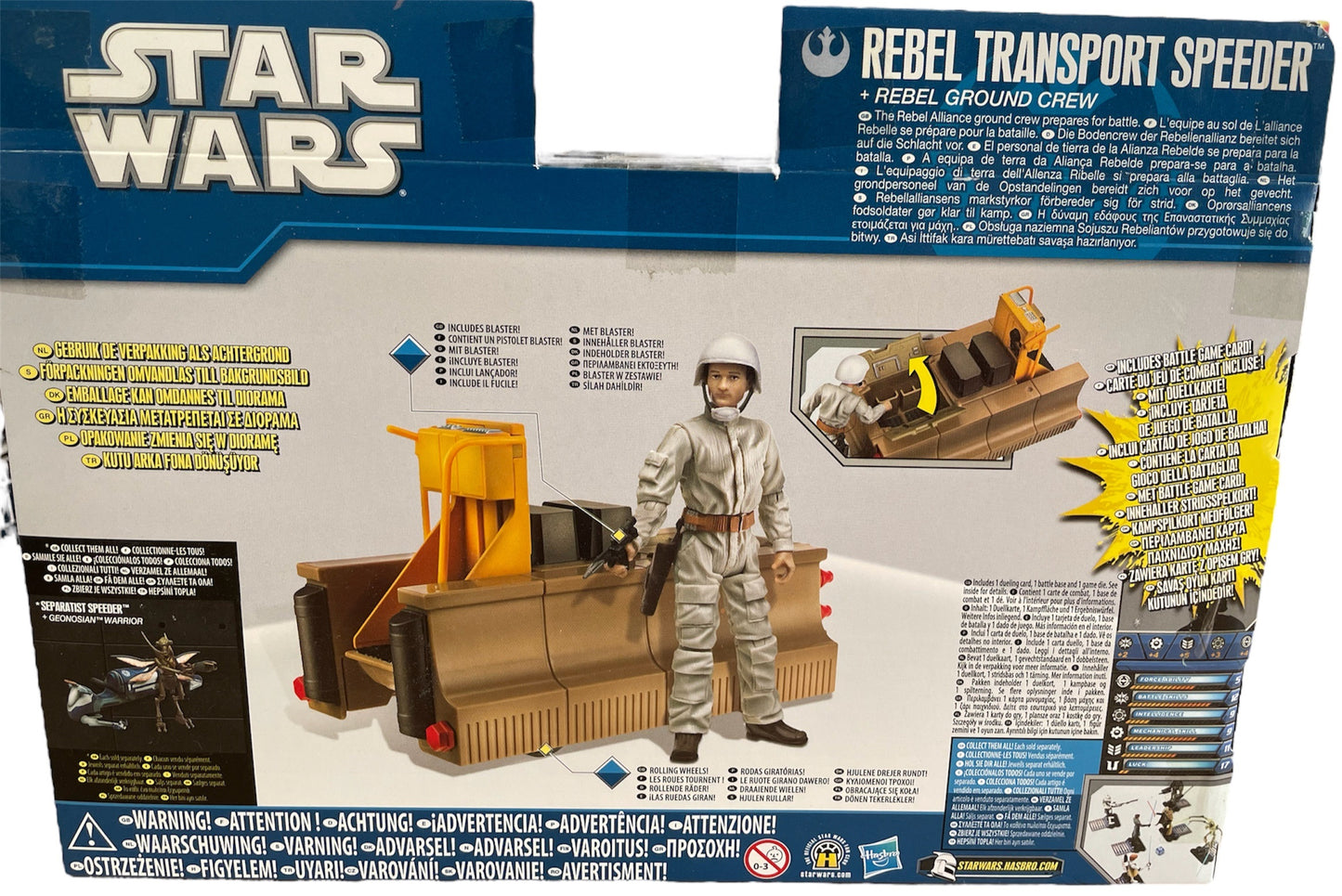 Vintage 2002 Star Wars The Clone Wars - Scramble On Yarvin - Rebel Transport Speeder Vehicle With Ground Crew Action Figure - Brand New Factory Sealed Shop Stock Room Find