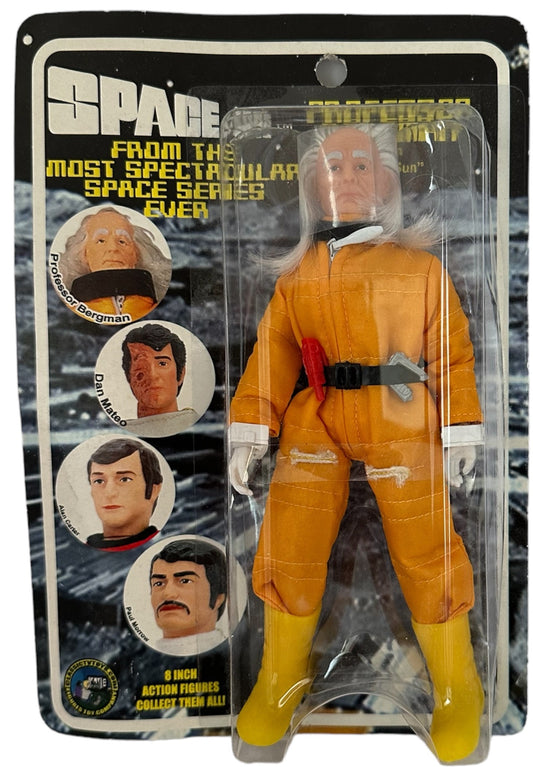 Vintage 2004 Space 1999 Mego Style Professor Victor Bergman In Radiation Suit From Black Sun 8" Action Figure - Factory Sealed Shop Stock Room Find