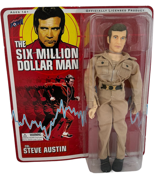 Vintage Biff Bang Pows 2012 - The Six Million Dollar Man Colonel Steve Austin In Casual Attire 8 Inch Action Figure - Brand New Factory Sealed Shop Stock Room Find