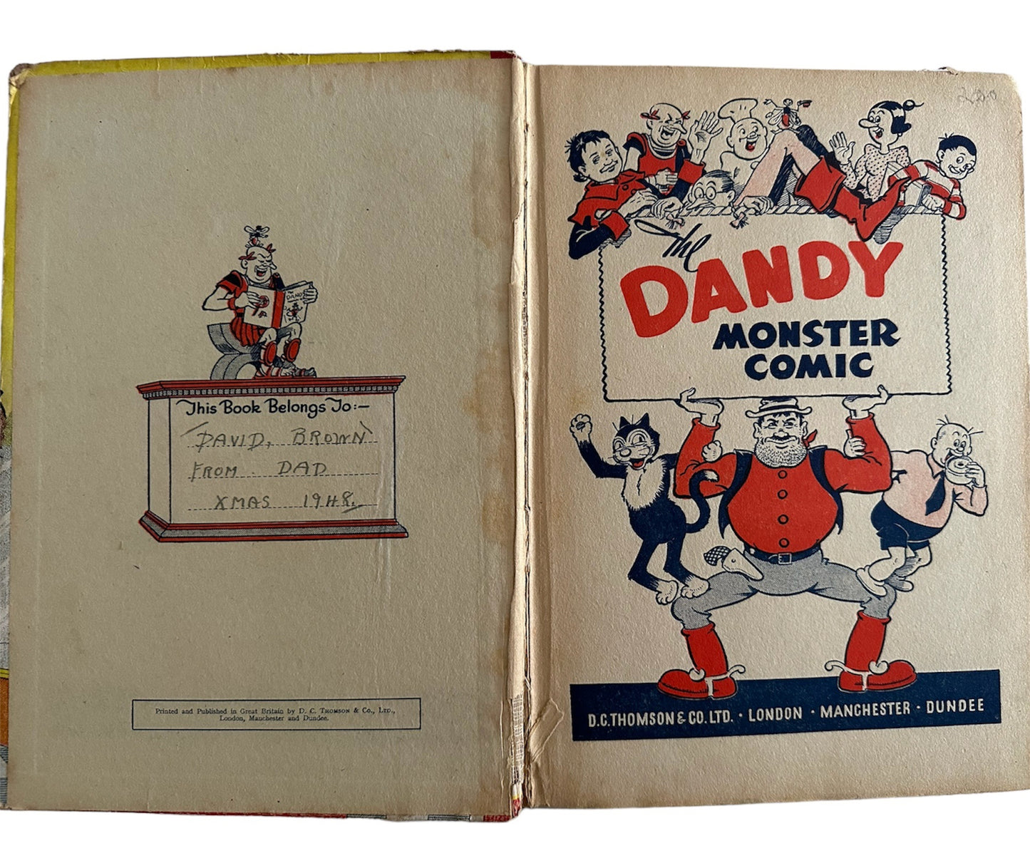 Vintage The Dandy Monster Comic Book Annual 1949.