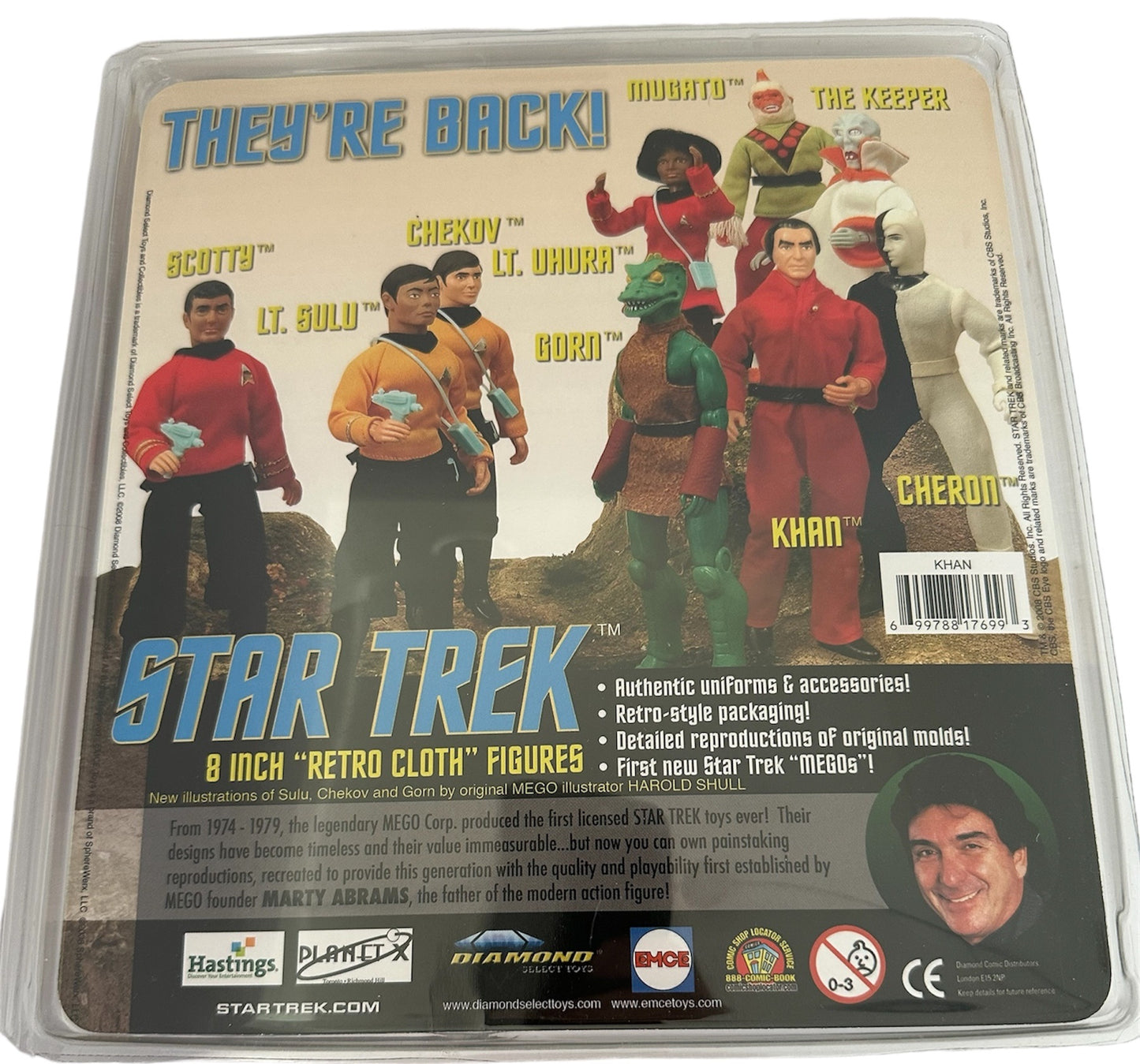 Vintage Diamonds 2008 Star Trek The Original Series Khan From Space Seed Mego Style 8 Inch Retro Cloth Action Figure - Shop Stock Room Find