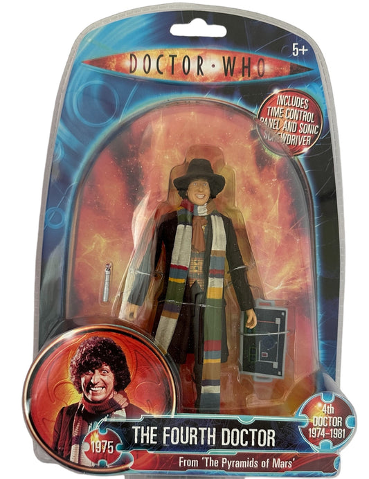 Vintage 2012 Dr Who Classic Series 1975 The Pyramids Of Mars 4th Fourth Doctor Action Figure - With Sonic Screwdriver And Time Control Panel - Factory Sealed Shop Stock Room Find.