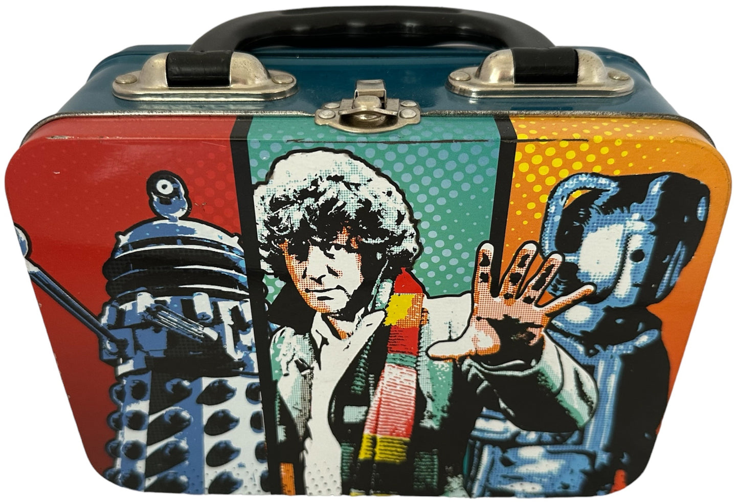 Vintage 1980 Dr Who Classic 4th Doctor Tom Baker Tin Tote Lunch Box - Former Shop Stock