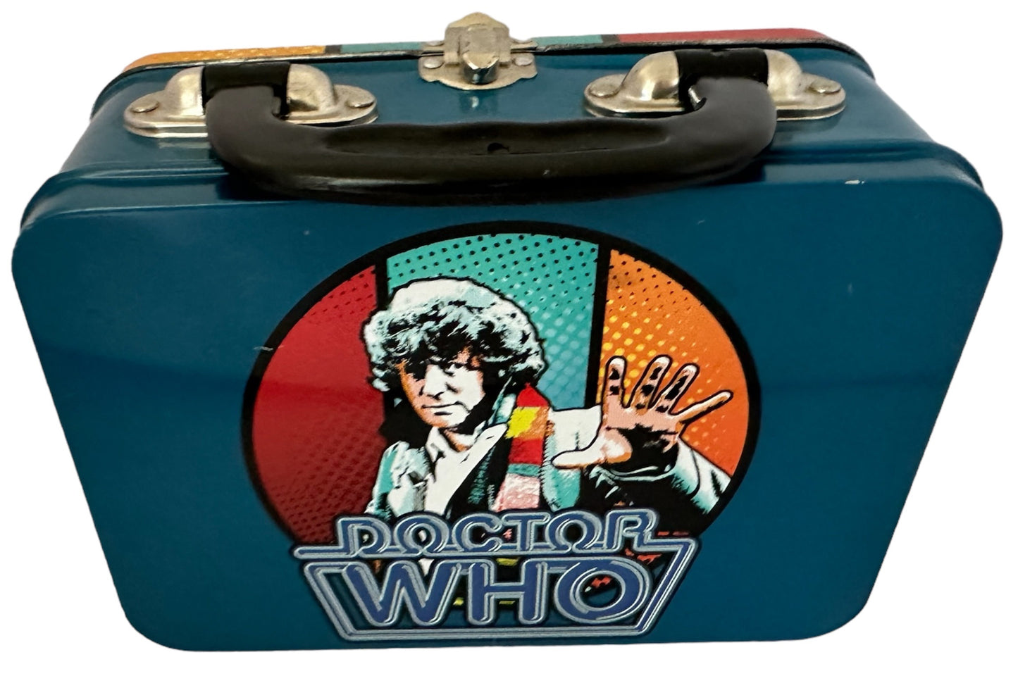 Vintage 1980 Dr Who Classic 4th Doctor Tom Baker Tin Tote Lunch Box - Former Shop Stock