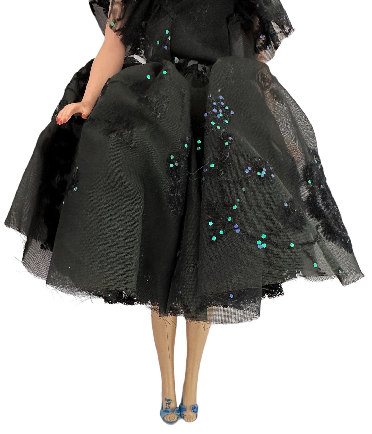 Vintage 1965 Gerry Andersons Fairylite Lady Penelope 11" Action Figure Doll In Black Evening Dress - Very Good Condition - Ultra Rare Item